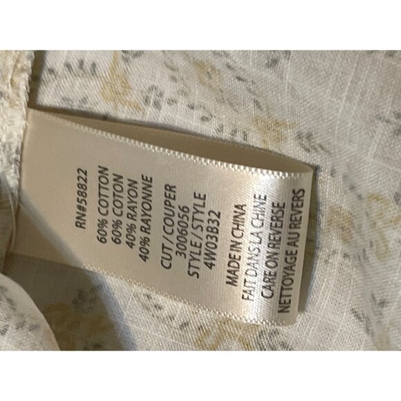 Max Studio London 1X Floral Yellow & White Boho Blouse With Puff Sleeves New - Picture 9 of 12